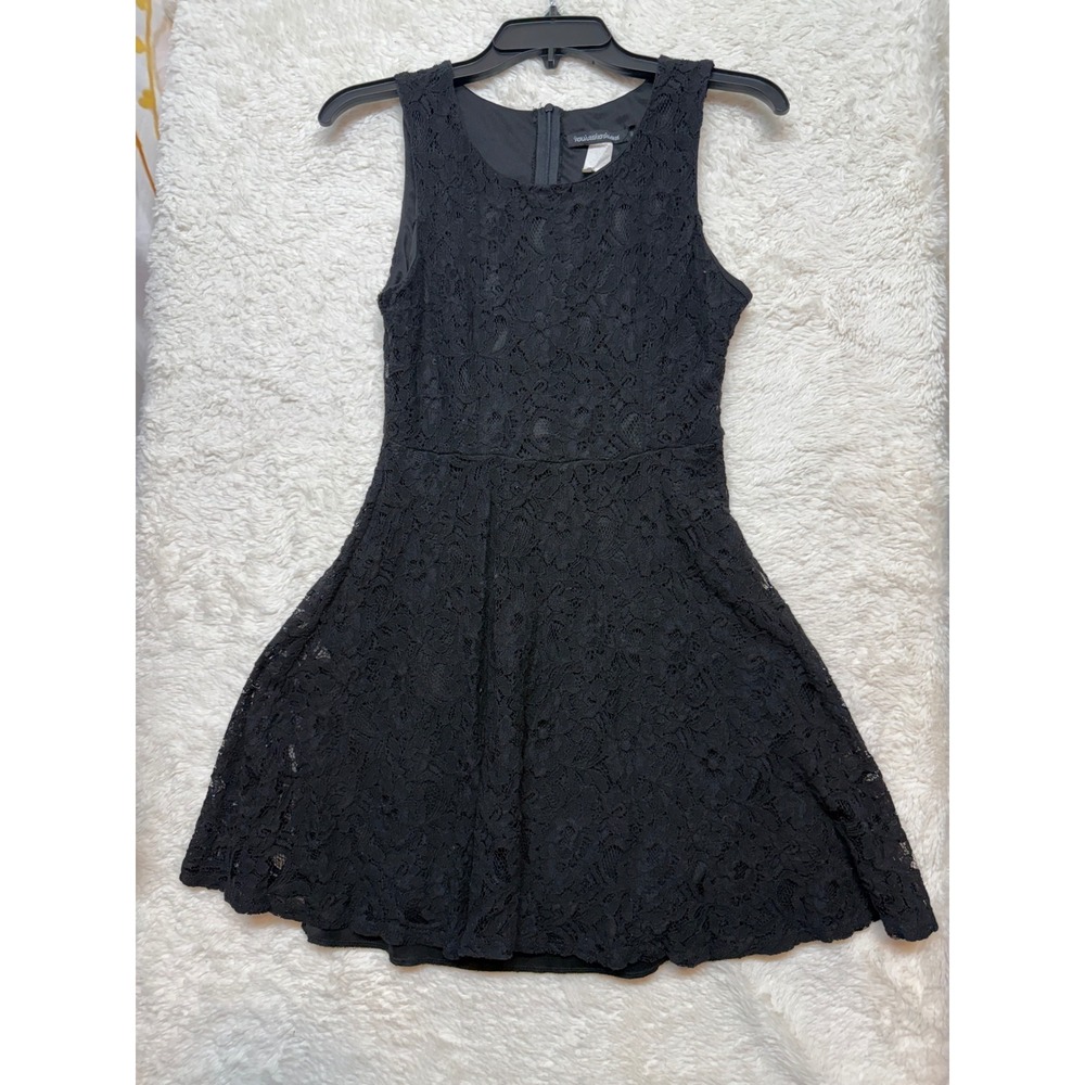 YouAreNotAlone Lace Dress Womens Small Fit Flare Sleeveless Black Mini Excellent